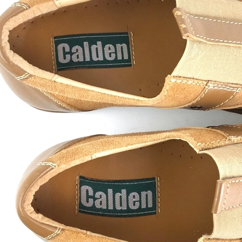 Calden Suede Leather Slip-on Casual Loafer Elevator Shoe Tan Men's Size 7 - Picture 14 of 16